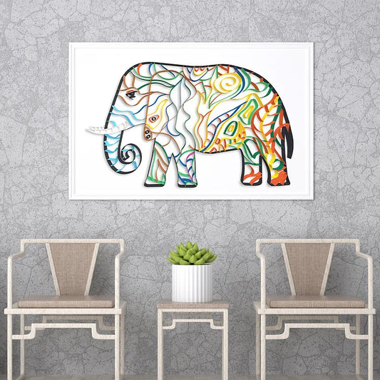 DIY Quilling Paper Art Kit - Colorful elephants