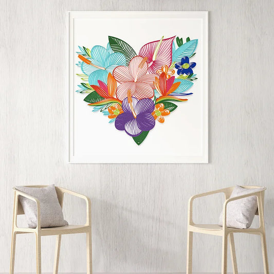 DIY Quilling Paper Art Kit - Hibiscus Bouquet