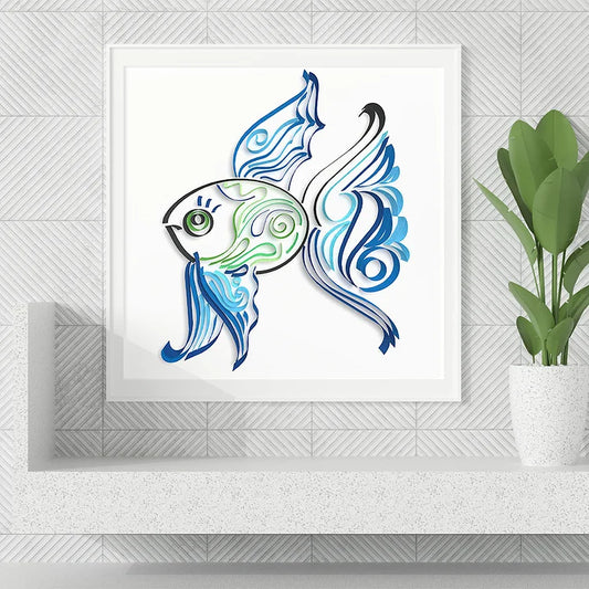 DIY Quilling Paper Art Kit - Blue Fish